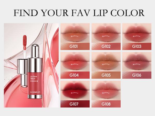 CARSLAN Hydrating Lip Gloss Serum Moisturizing Plunping Shiny Lip Glow Tinted Lip Care with Vitamin E Crithmum Maritimum for Women, Girl Skincare Moisturizer