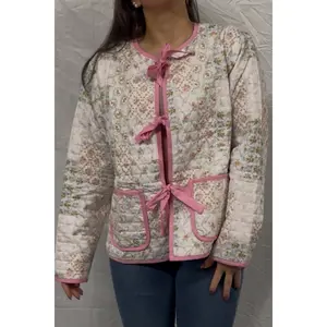Quilted Patchwork Floral Print Jacket
