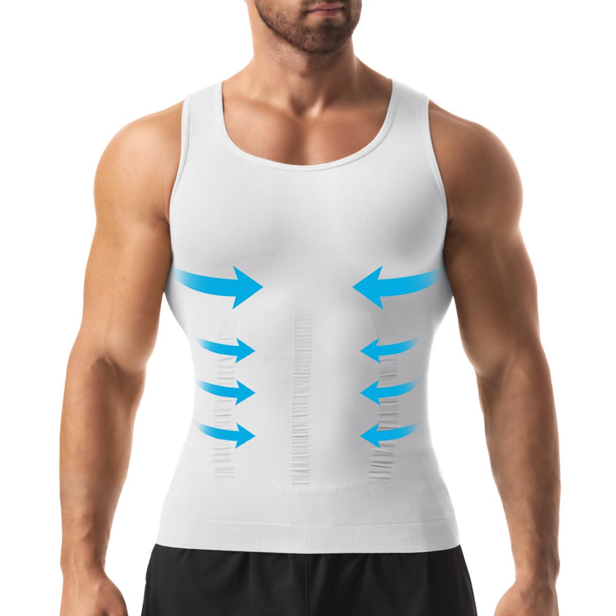 Men's Shapewear Compression Tank Top - 1/2/3/4 Pack Sleeveless Menswear Undershirt, Tummy Control, Breathable Elastic Soft Stretchy Fabric, Elasticity Men's Shapewear Tops for Daily Casual & Workout Use