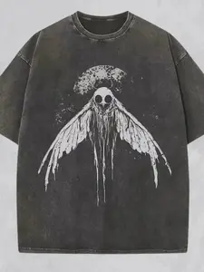 Men's retro cotton washed T-shirt and top, trendy and fashionable styles, eye-catching and creative patterns, comfortable and casual wear, suitable for street and outdoor adventure travel, gifts from family friends and colleagues, holiday parties