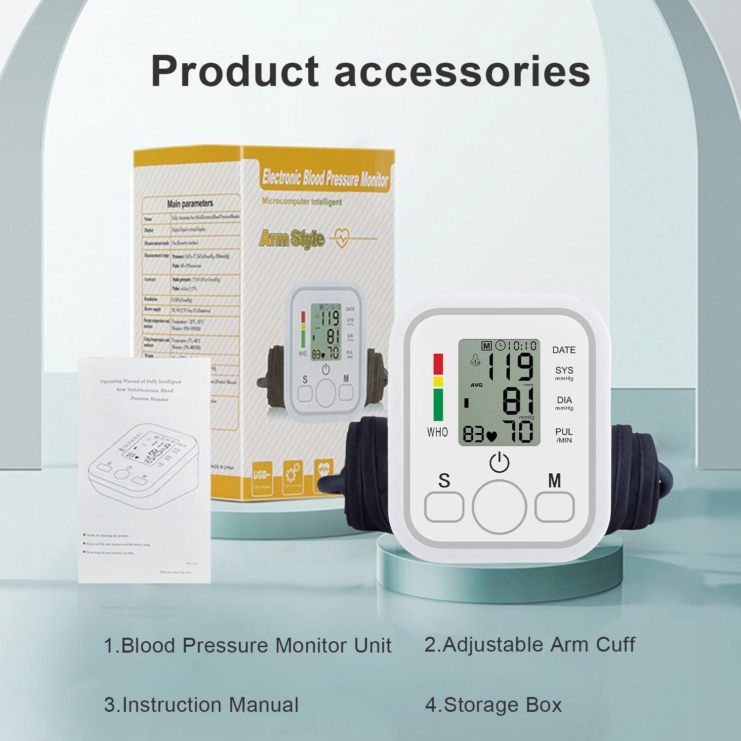 Blood Pressure Monitor, Blood Pressure Machine Upper Arm Large Cuff(8.8"-17.7"), High Automatic Blood Pressure Monitors Cuff for Home Use, (BP) Manual Arm Blood Pressure Monitors, 2 * 99 Memory