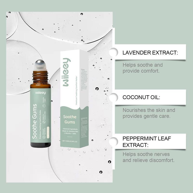 1-2 Pack Teething Roller: All-Natural Baby Teething Oil Roller for Gentle Relief - Safe & Soothing Teething Solution for Infants