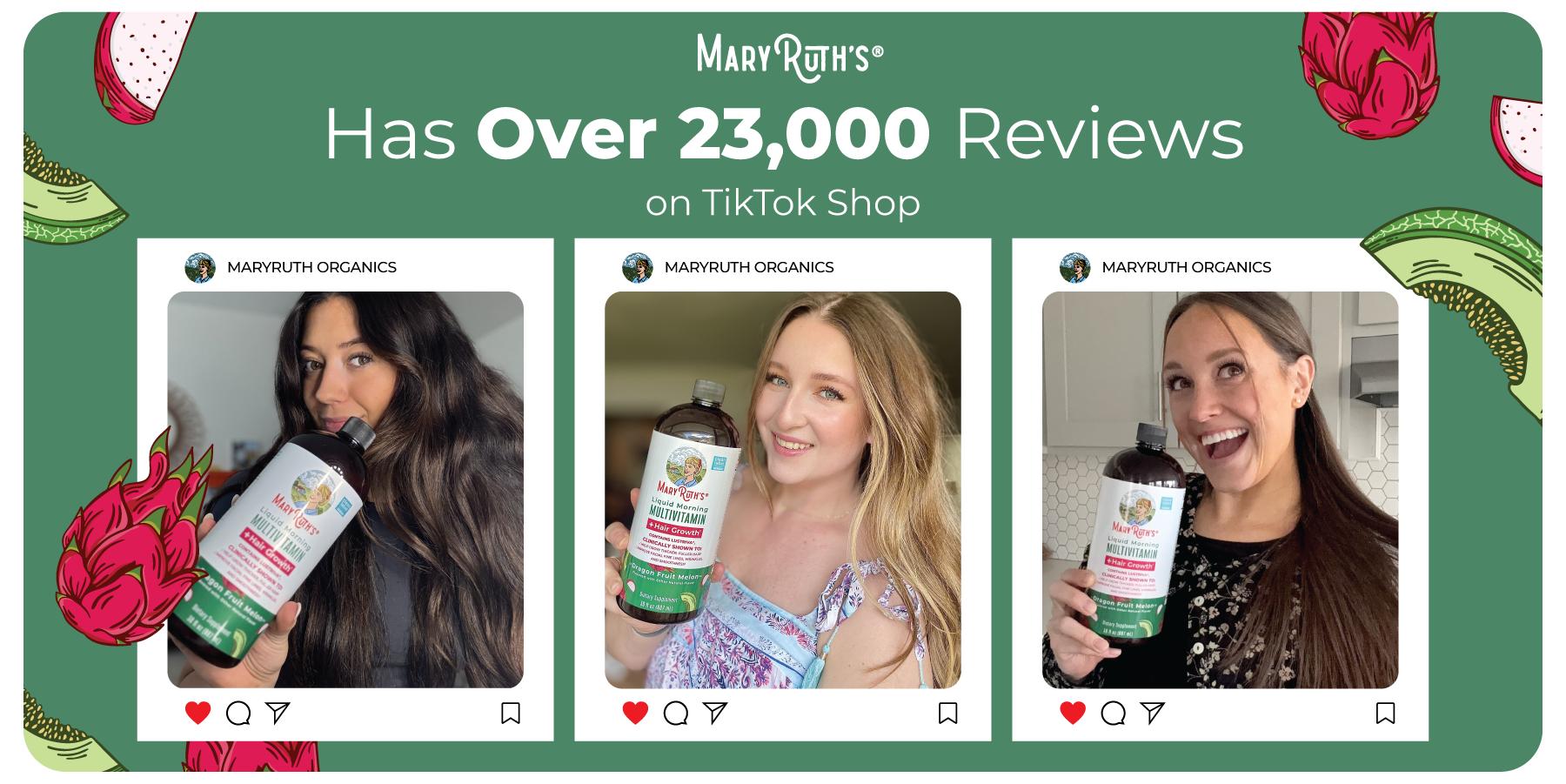 MaryRuth's Liquid Multivitamin +  Hair Growth - Clinically Tested Lustriva for Thicker Hair in Women - Improve Facial Wrinkles - Vegan - 30 Fl Oz