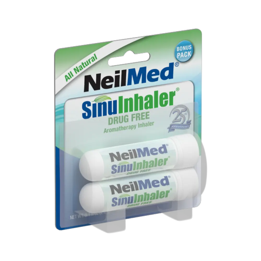 NeilMed SinuInhaler Drug-Free Aromatherapy Nasal Inhaler – All Natural Essential Oil Blend, Bonus 2 Pack