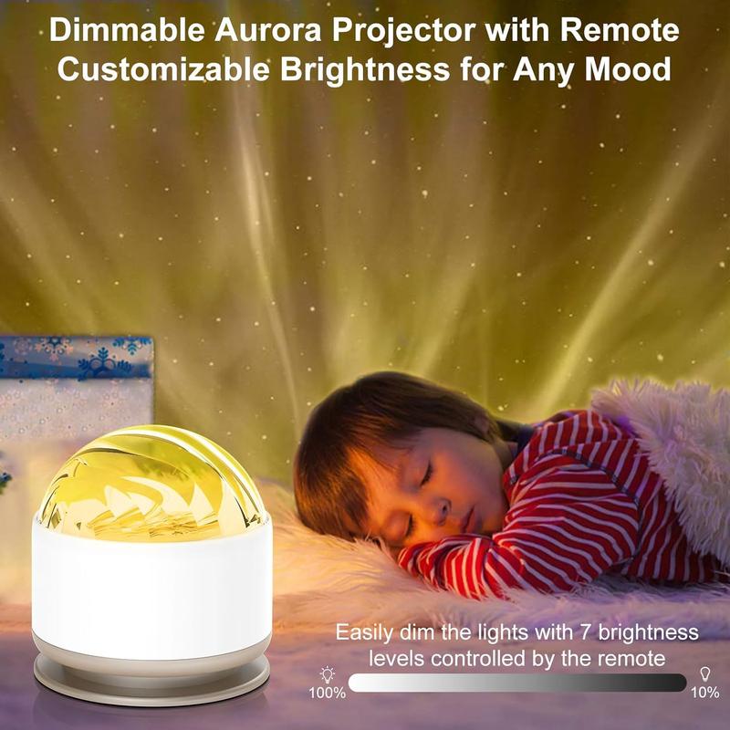 Northern Lights Projector 16 Color Aurora Night Light with Remote Control Dimmable Mood Lighting Memory Function for Kids Teen Girls Bedroom Playroom Gift