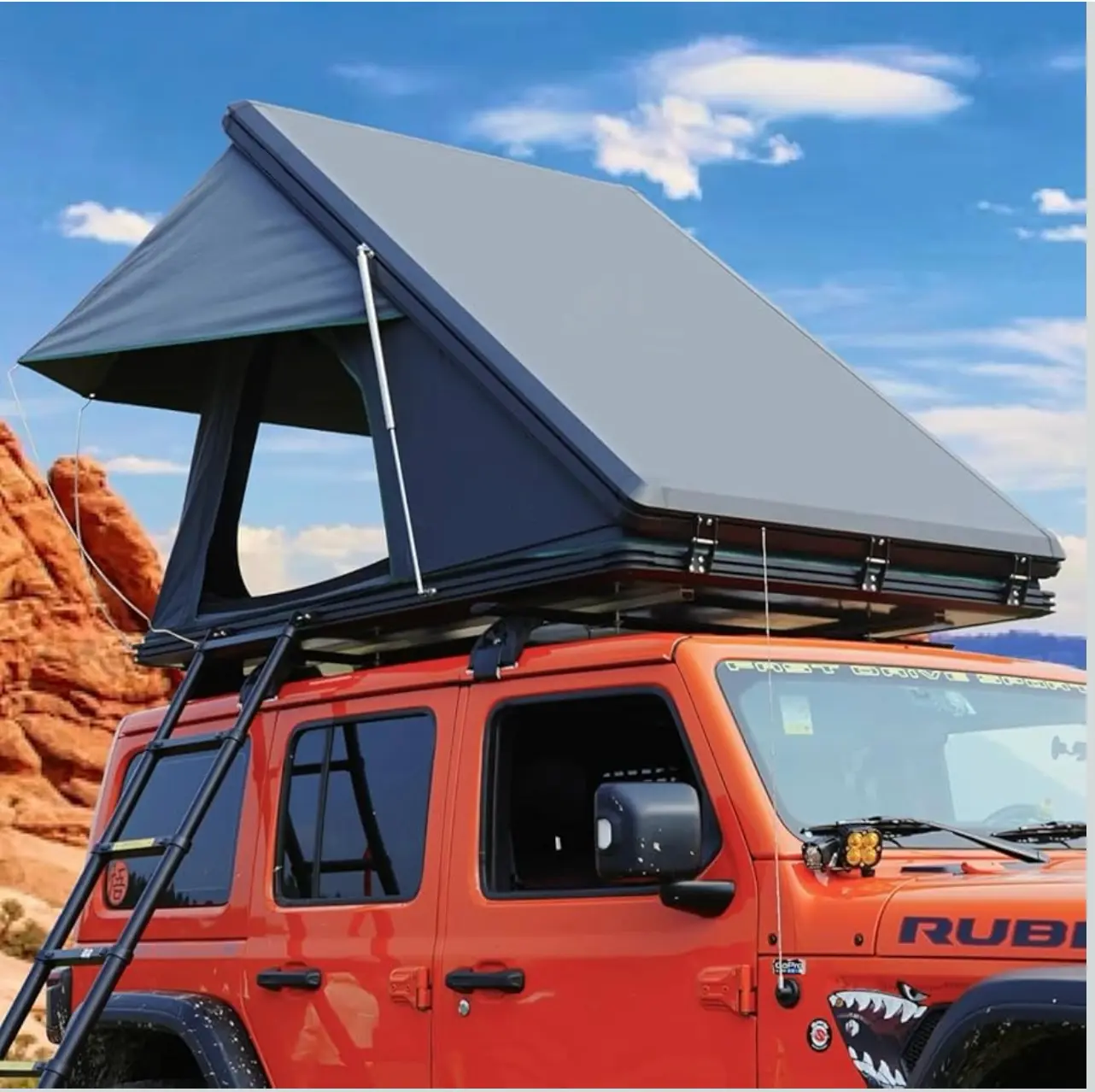 Heavy-Duty Hard Shell Roof Top Tent with Automatic Unfolding Mechanism, Waterproof, Wind-Proof & Insect-Proof Car Camping Shelter with Thick Mattress for SUVs & Trucks, Portable Tent, Shelter Tent