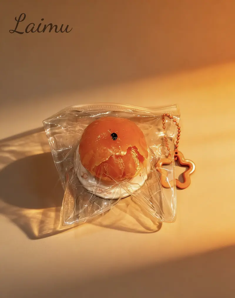 Key ring set  Orange Squishy Toy Ultra Soft Mochi Texture Stress Relief Ball Peelable Design Slow Rebound Keychain Phone Charm Safe Non Toxic TPR Material