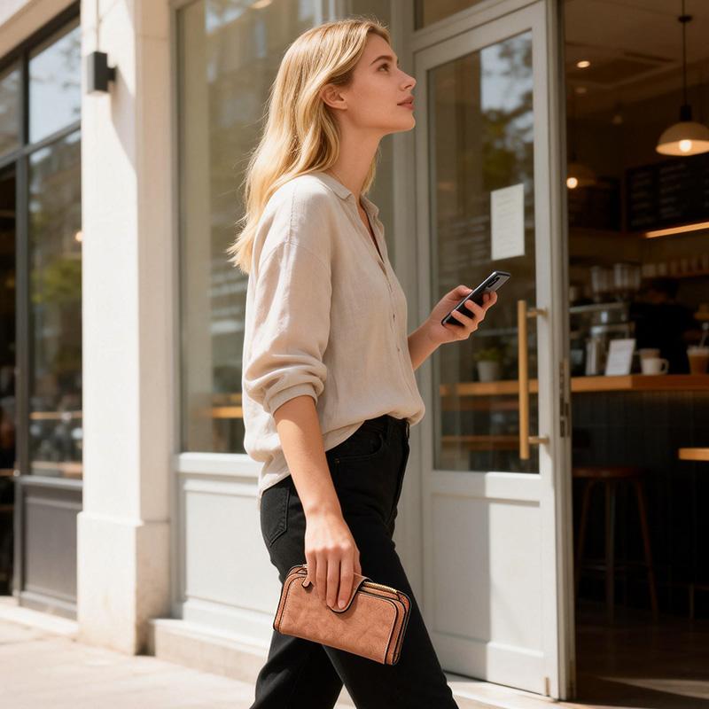 Valentine's Day Gift Selection Women and men Wallet Leather Blocking Designer Tri fold Card Holder Ladies Clutch with ID Window Credit Gift for Men Valentine's Day Gift Selection Women and men Wallet Leather Blocking Designer Tri fold Card Holder Ladies Clutch with ID Window Credit Gift for Men