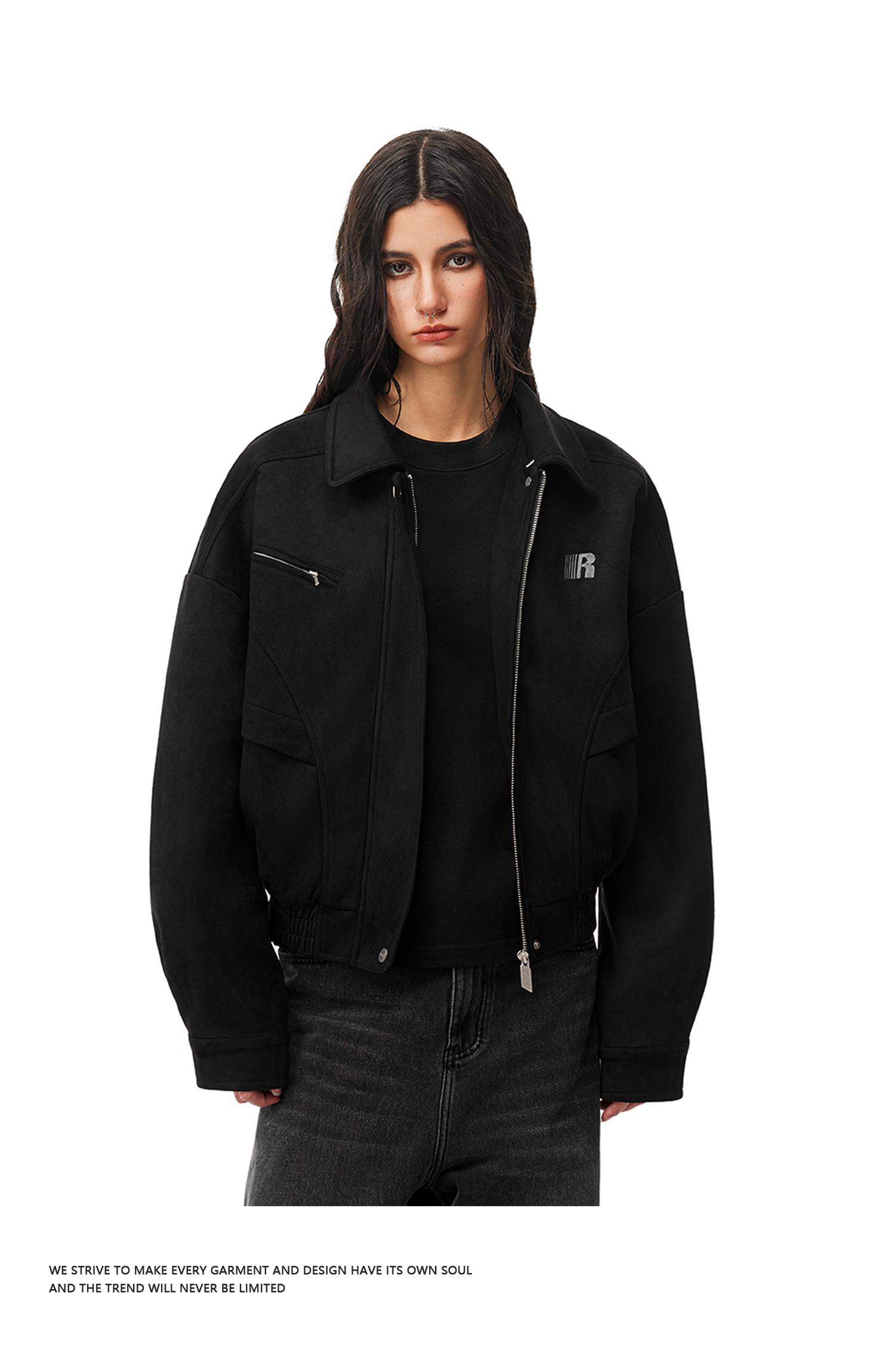 Barn Jacket with Detachable Leopard Collar FDR Unisex Plain Casual Minimalist Loose Fit Women's Coat Pu Patchwork Trendy Outerwear for Daily Wear Heavyweight Zipper Short Tops Womenswear #valentinesday #tiktokshopjumpstartsale #valentinesdaygift SpringSta