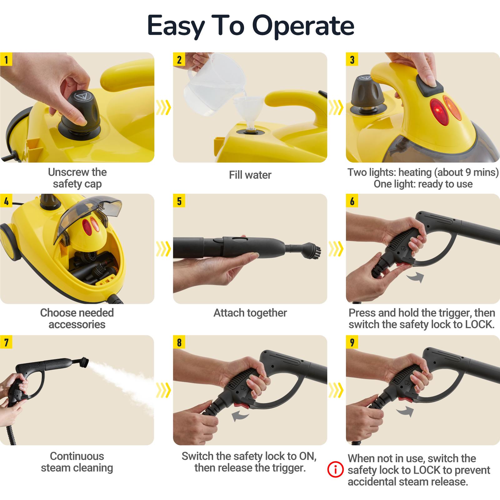 Steambot Steam Cleaner with 2L Large Water Tank Capacity, High Pressure Steam, 28 Accessories ,Chemical-Free Deep Cleaning for House, Kitchen, Bathroom, Car, Multi-Purpose Cleaning, Eliminating Grime & Grease, Steamer for Cleaning,Heavy Duty Deep Cleaning Steambot Steam Cleaner with 2L Large Water Tank Capacity, High Pressure Steam, 28 Accessories ,Chemical-Free Deep Cleaning for House, Kitchen, Bathroom, Car, Multi-Purpose Cleaning, Eliminating Grime & Grease, Steamer for Cleaning,Heavy Duty Deep Cleaning