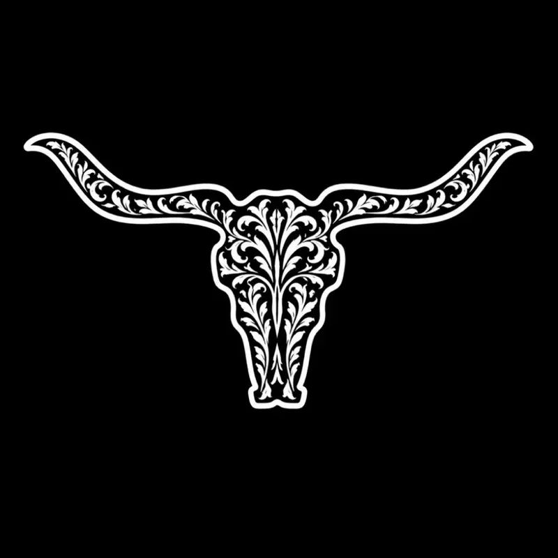 Tooled longhorn decal