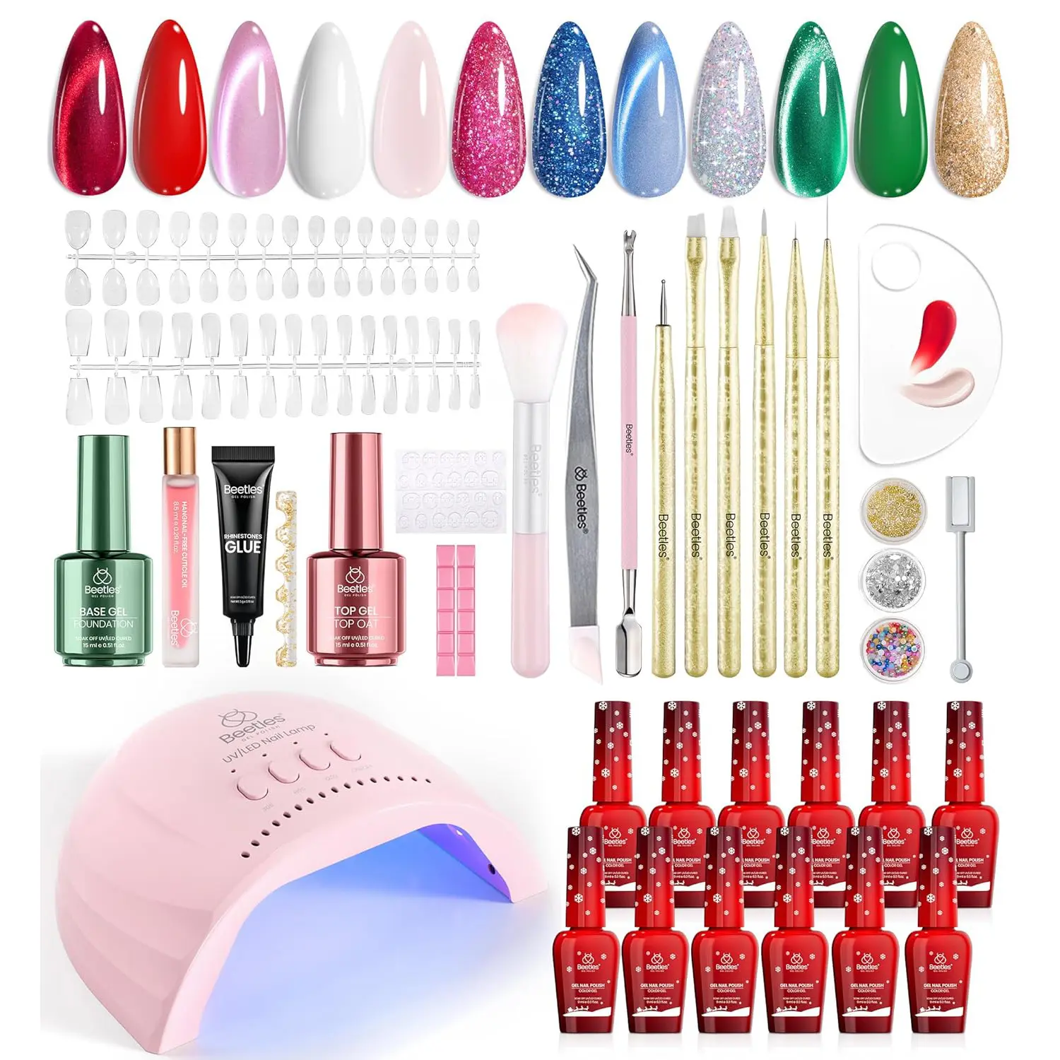 12 Colors Crystal Christmas Gel Kit