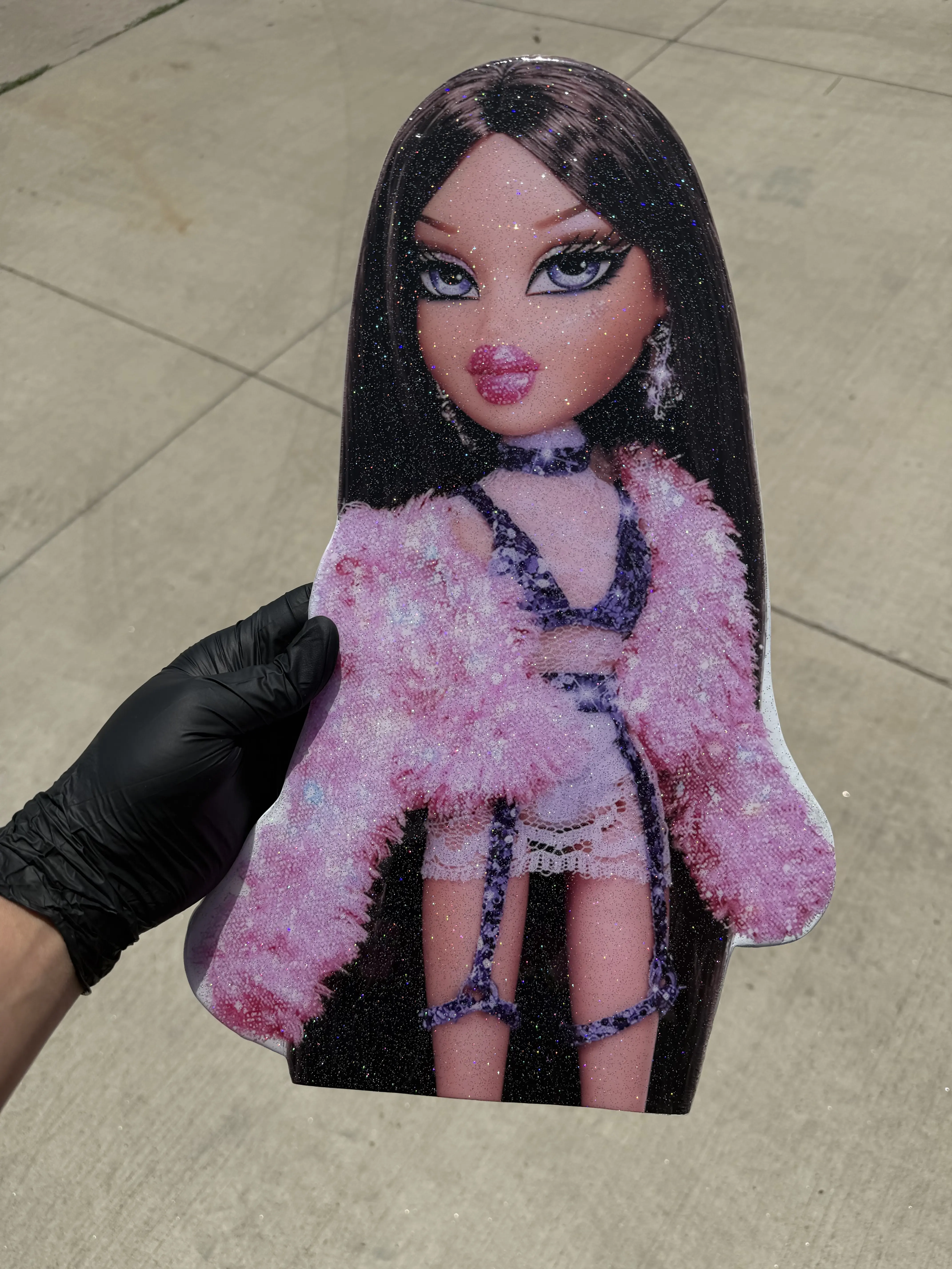 Bratz Doll Glitter Epoxy Wall Art