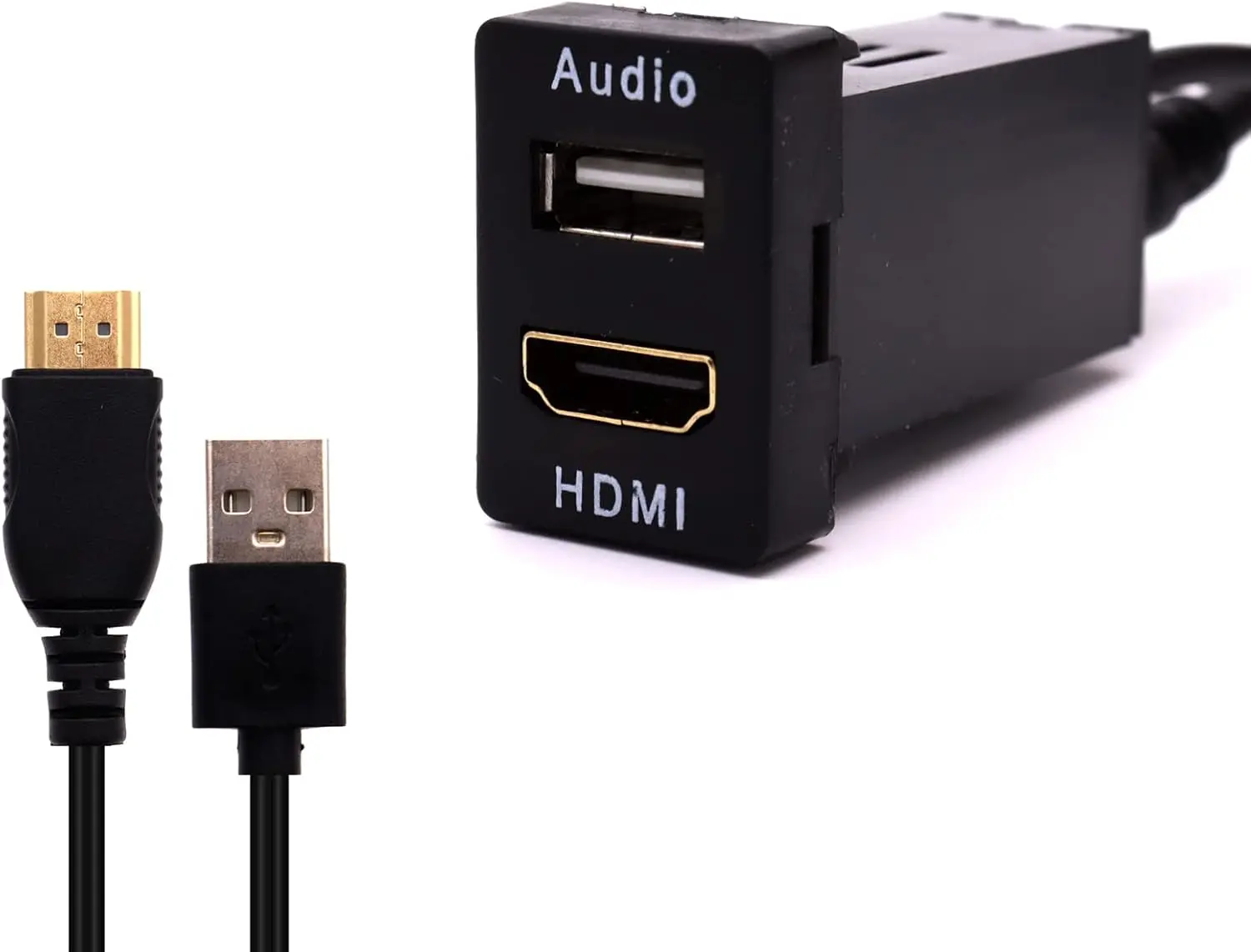 Toyota Car USB Audio Port with HDMI Socket, Car HDMI with USB Audio Socket Port Compatible with Toyota(34 * 22MM)