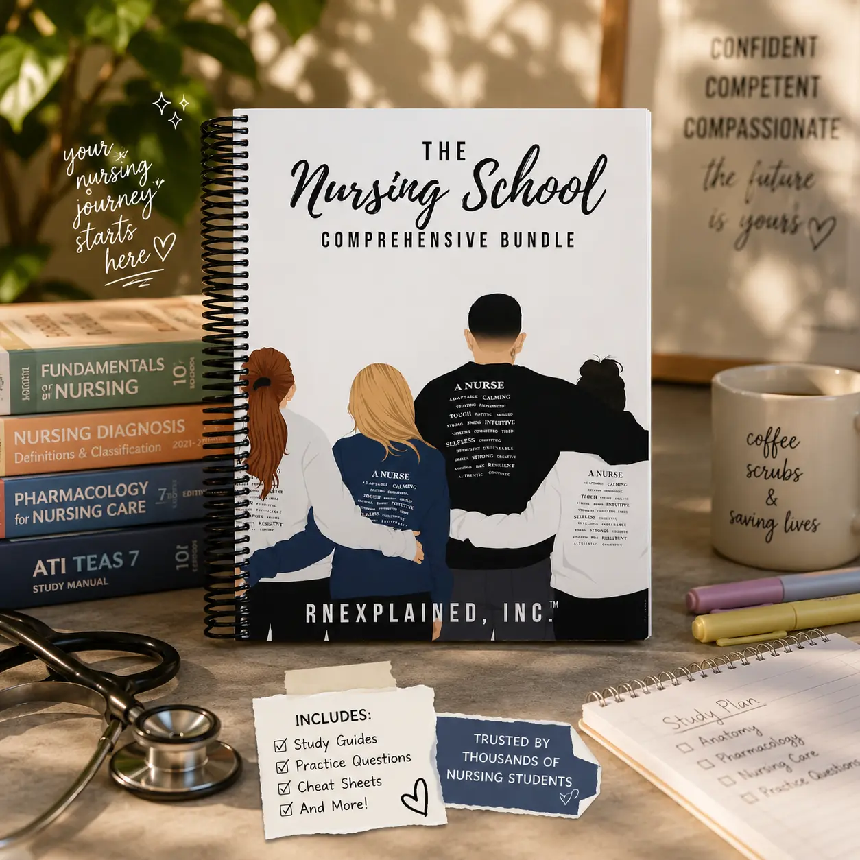 RNExplained The Nursing School Comprehensive Bundle 2026 – Official Latest Edition | Complete NCLEX Nursing Study Guide