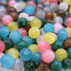 8mm Glittery Resin beads, 50 pack for DIY and jewelry making