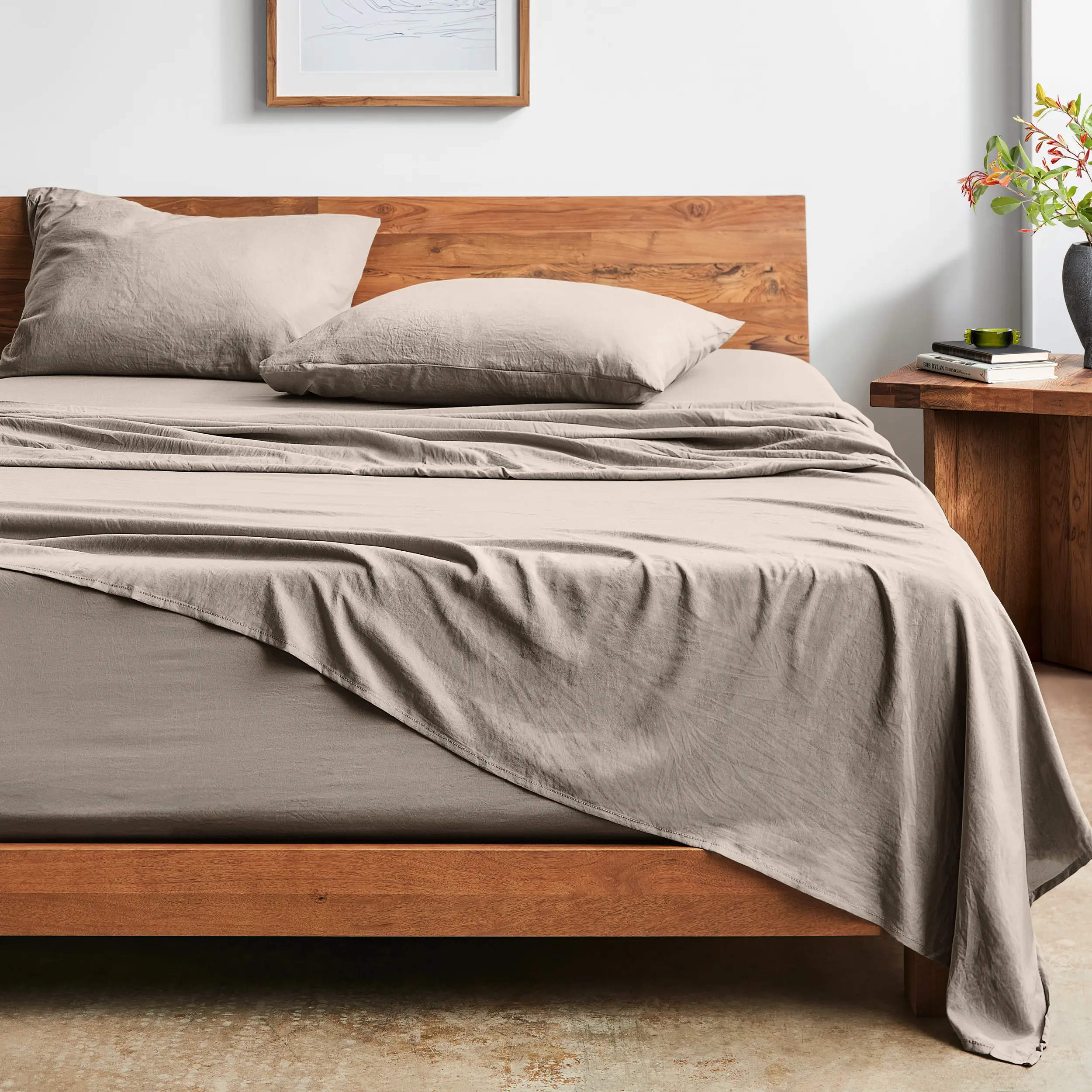 Bare Home Washed Ultra-Soft Bed Sheet Set - Deep Pockets, Breathable Sheets, Soft Bedding, Bed Sheet Sets