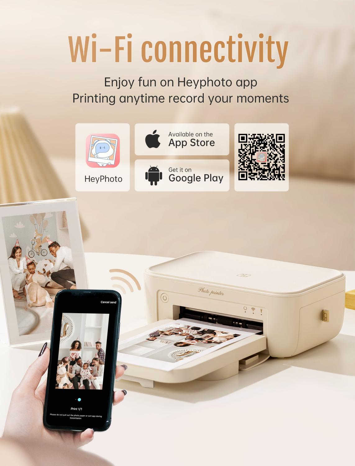 Hanin 4x6 Photo Printer, Includes 20 Sheets & 1 Ribbon, Portable Thermal Dye Sublimation Printer with AR Video Printing, Valentine's Day Gift