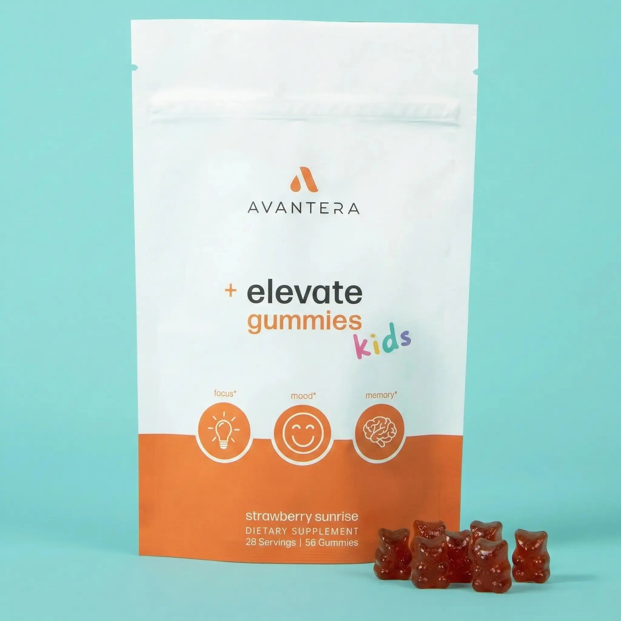 elevate kids gummies by Avantera - Daily Focus and Brain Health Supplement for Ages 6+