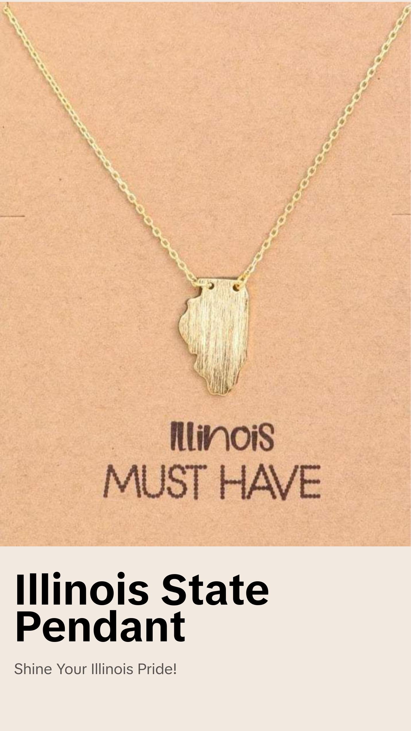 Illinois State Pendant Necklace