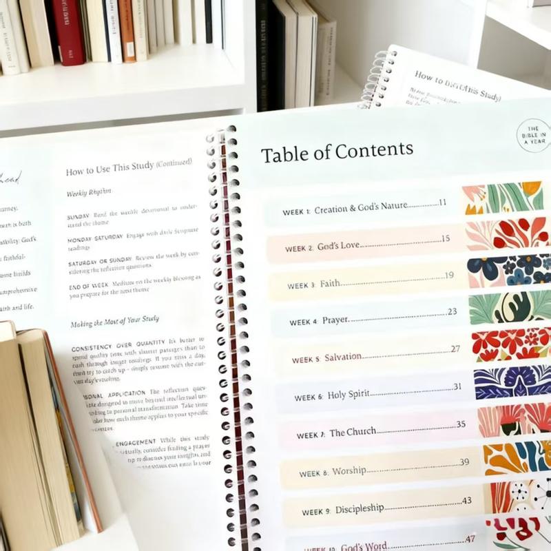 2026 The Bible in One Year| 52 Week Guided Bible Study & Daily Reading Plan| Spiritual Companion & Journal for Adults & Teens| 8.5" x 11" Notebook faith-inspiring book