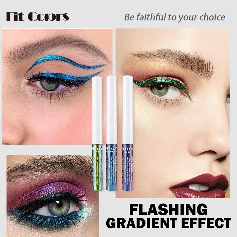 Fit Colors Chameleon Eyeliner Set 6 Color-Changing Liquid Liners Long-Lasting Waterproof Formula with Flexible Tip for Metallic Shimmer Makeup