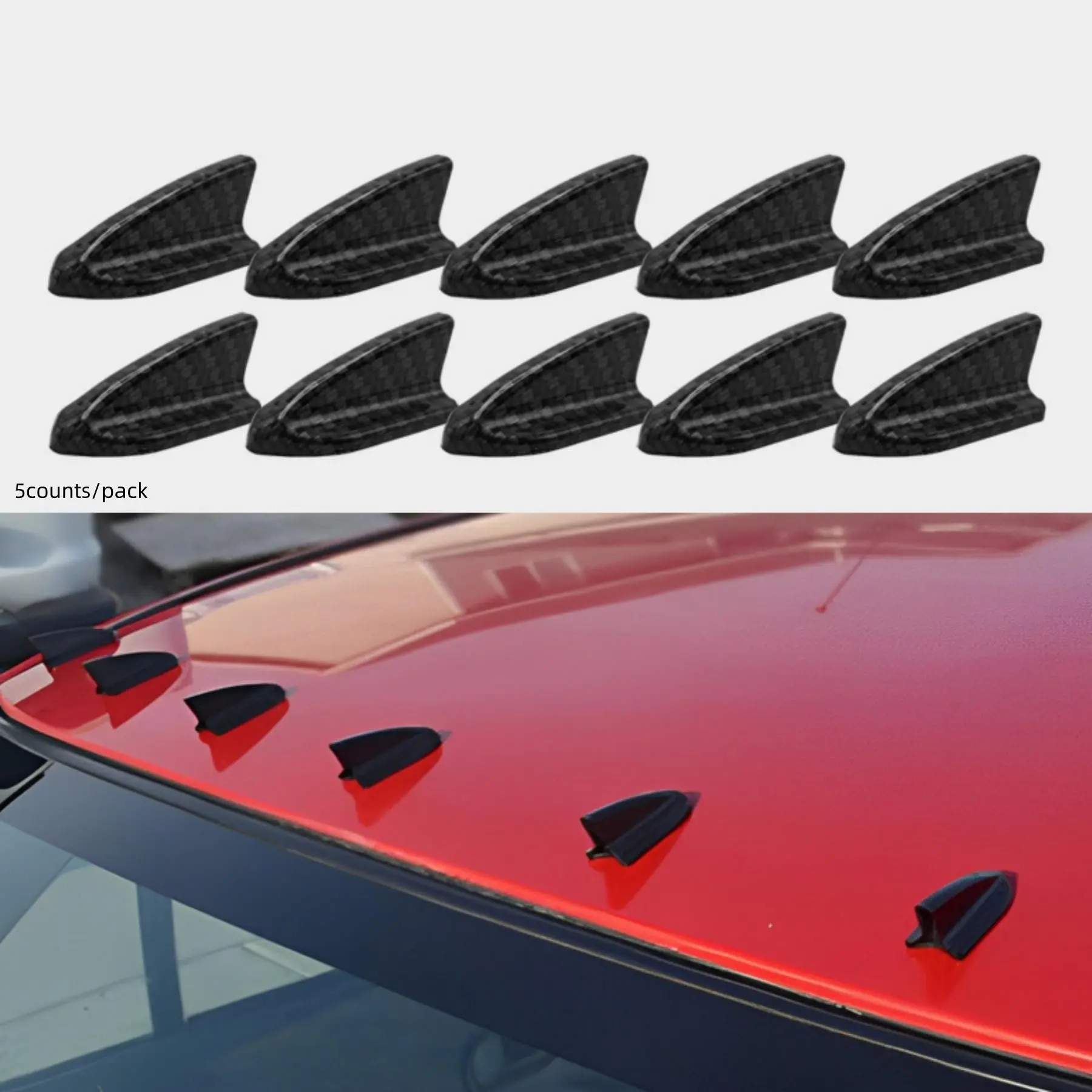 Shark Fin Car Roof Decoration, Auto Modification Accessories, Automotive Decor Accessories, Sharp Head Adhesive Rear Wing, Body Decorations, External Car Parts, Car Ornament, Car Accessory, Automotive Decorative Accessories