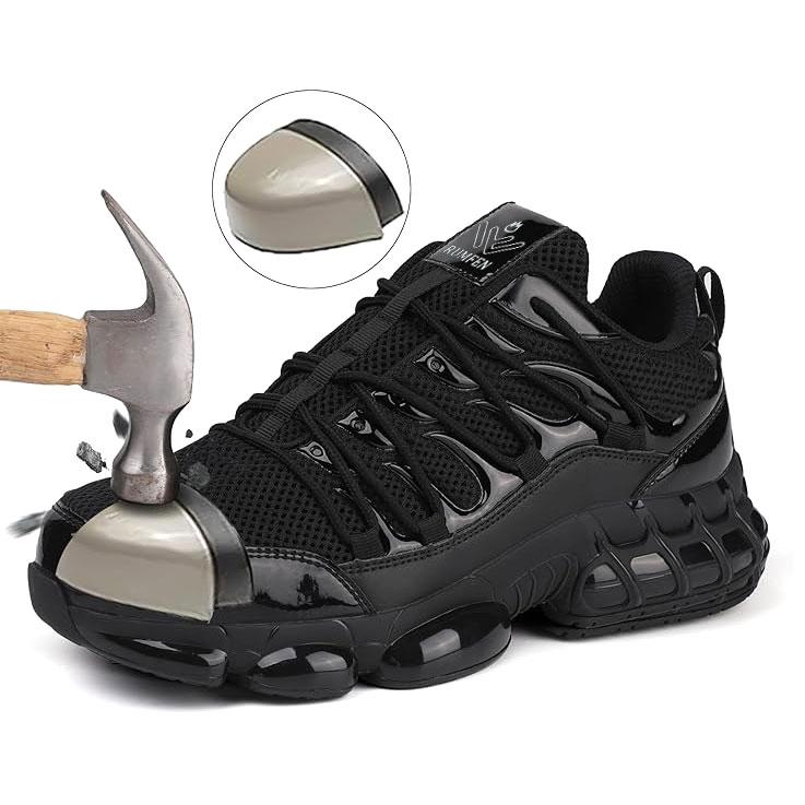 RUMFEN Steel Toe Safety Sneakers for Men & Women Indestructible Lightweight Breathable Work Boots with Composite Toe Closed-Top Footwear