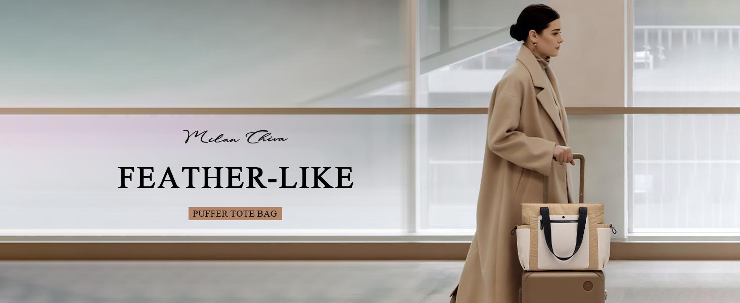 【Flash Sale】Milan Chiva Tote Bag for Women Ultra-Lightweight Puffer Tote Bag with 19L Capacity & Multi-Functional Storage for Travel School & Daily Use 2pcs