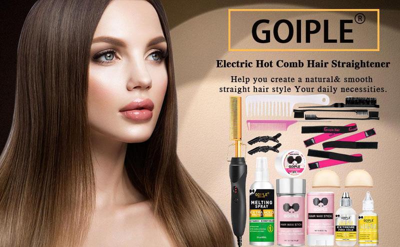 【Valentinesdaygift】Hot Comb Straightening Kit for Wigs and Natural Hair - Safe Pressing Comb, Curling Iron, Wig Glue Straightener Gift Springtok Multifunctional Styler 【Valentinesdaygift】Hot Comb Straightening Kit for Wigs and Natural Hair - Safe Pressing Comb, Curling Iron, Wig Glue Straightener Gift Springtok Multifunctional Styler