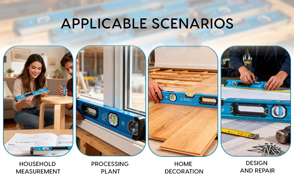 Vertical Sight 6-Piece Aluminium Alloy Levels Set 12/16/20/24/32/40 Inch Magnetic Torpedo Level 45°/90°/180° Bubbles Open Top View Design for Contractors DIY Heavy Duty Industrial Hardware Tool - Home Metal Scale Vertical Sight 6-Piece Aluminium Alloy Levels Set 12/16/20/24/32/40 Inch Magnetic Torpedo Level 45°/90°/180° Bubbles Open Top View Design for Contractors DIY Heavy Duty Industrial Hardware Tool - Home Metal Scale