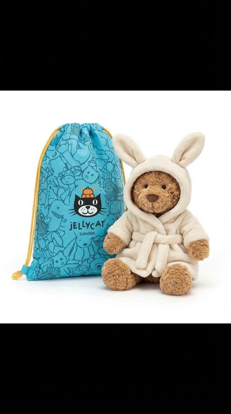 JellyCat Bear Bartholomew Plush Toy Soft Comfortable Cute Design 40cm Perfect Valentine Birthday Gift Idea for Her Kids