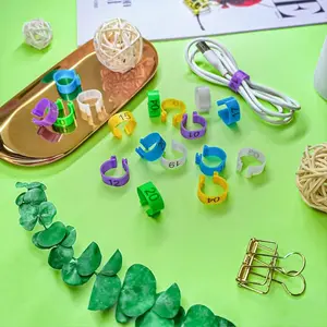 80Pcs 16mm Chicken Leg Bands with 8 Colors,Colorful 01-80 Numbered Identification Duck Poultry Tag