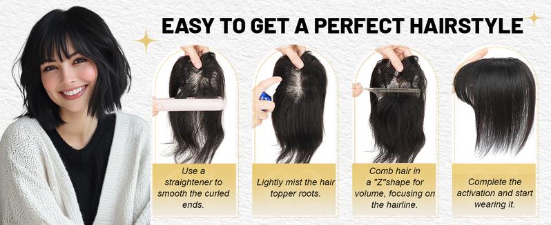 Hair Toppers for Women Real Human Hair Toppers for Women with Thinning Hairs Clip in Bangs 10 inch Swiss Base Hairpieces Loss Cover Hair Toppers for Women Real Human Hair Toppers for Women with Thinning Hairs Clip in Bangs 10 inch Swiss Base Hairpieces Loss Cover