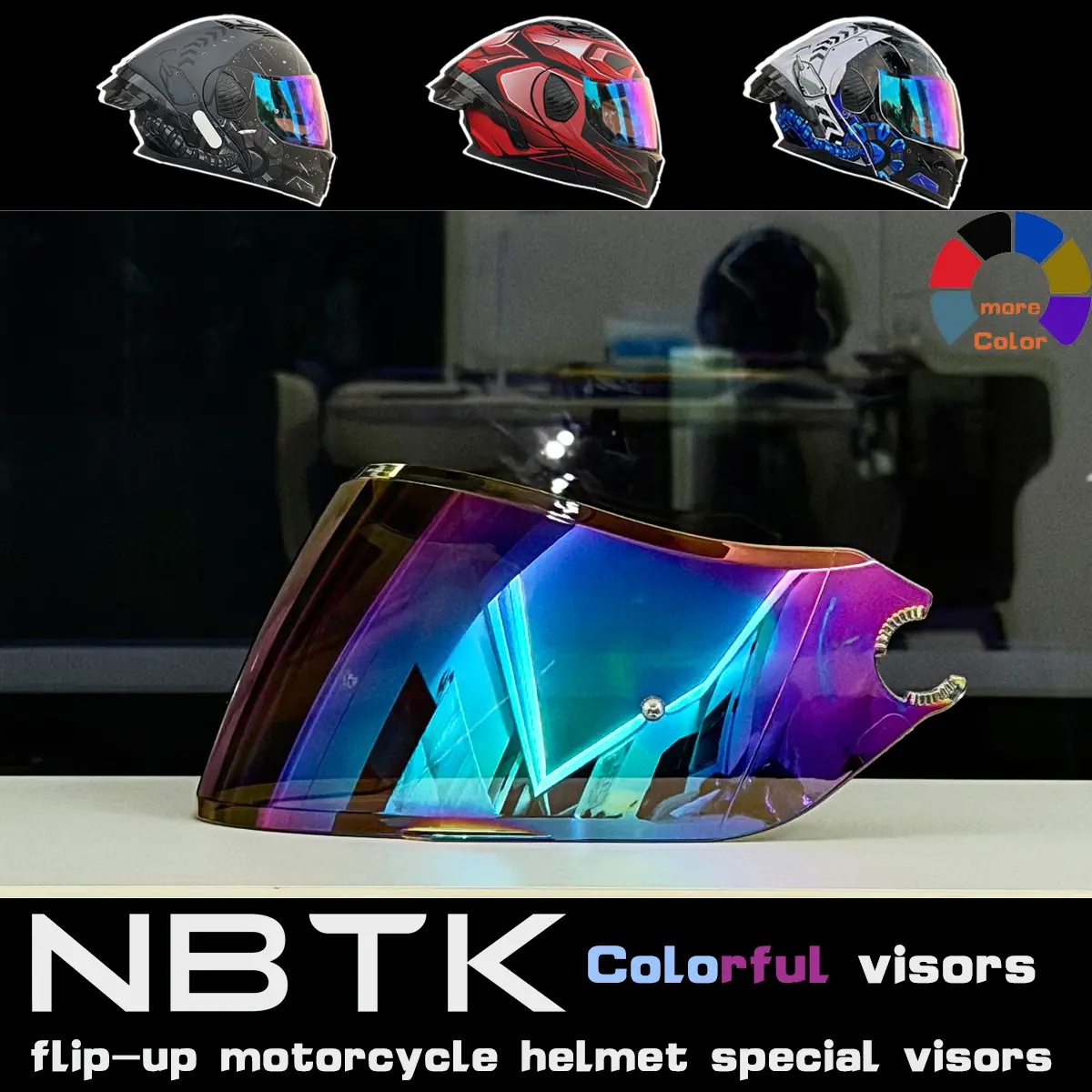Motorcycle Helmet Visor, UV Rays Visor, Universal Day & Night Use, Sun Protection Eyewear, Flip-Up Design, Durable Motorcycle Accessories