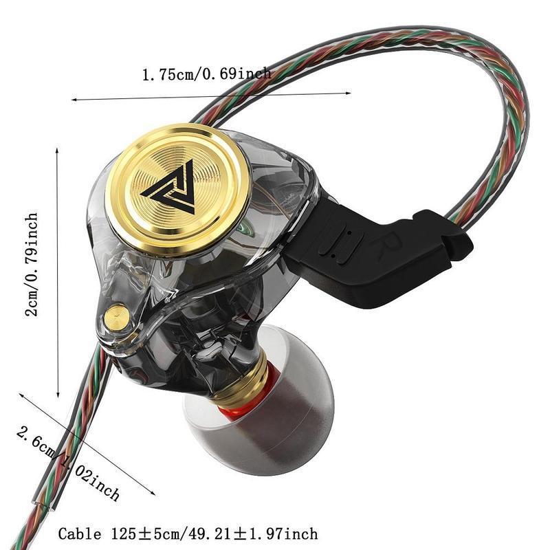 QKZ AK3 Portable Wired In-Ear Earphone, Wired Headphones With Mic, HiFi Subwoofer Noise Cancelling Wired Earphones for Game Sports, 3D Stereo Sound Headphones For Gym & Sports & Game, Headphones 8D Audio, Electronic Audio Earbud in-ear monitor HiFi Heavy