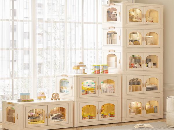 [Clearance]RaybeeFurniture 1/2/3/4/5 Layer Plastic Storage Bin with A Lid, Stackable Storage Containers with Wheels, Foldable Storage Boxes, Closet Organizers for Living Room,Office,Dorm,Kitchen