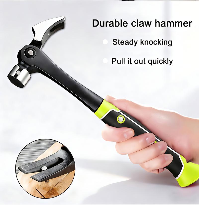 2-in-1 Magic Claw Hammer Magnetic Head & Indexing Rip Claw 16oz Forged Steel for Framing Demolition Woodworking Hard Material High Temperature Forging Easy Nail Removal framing  hammer cabo  contra  impacto