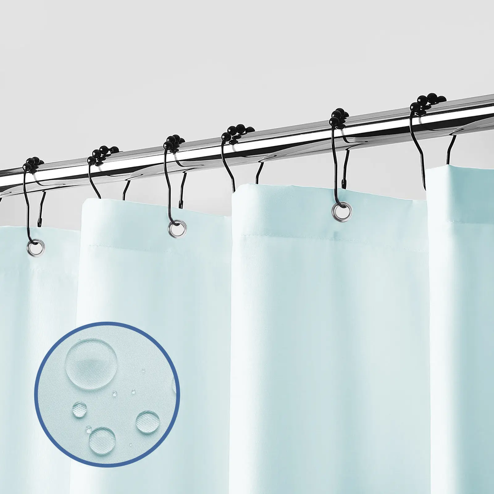 【Back to School】Downluxe Waterproof Fabric Shower Curtain Liner, Soft Cloth Shower Liner, Shower Curtains for Bathroom, Multi-color, Machine Washable & Hotel Quality