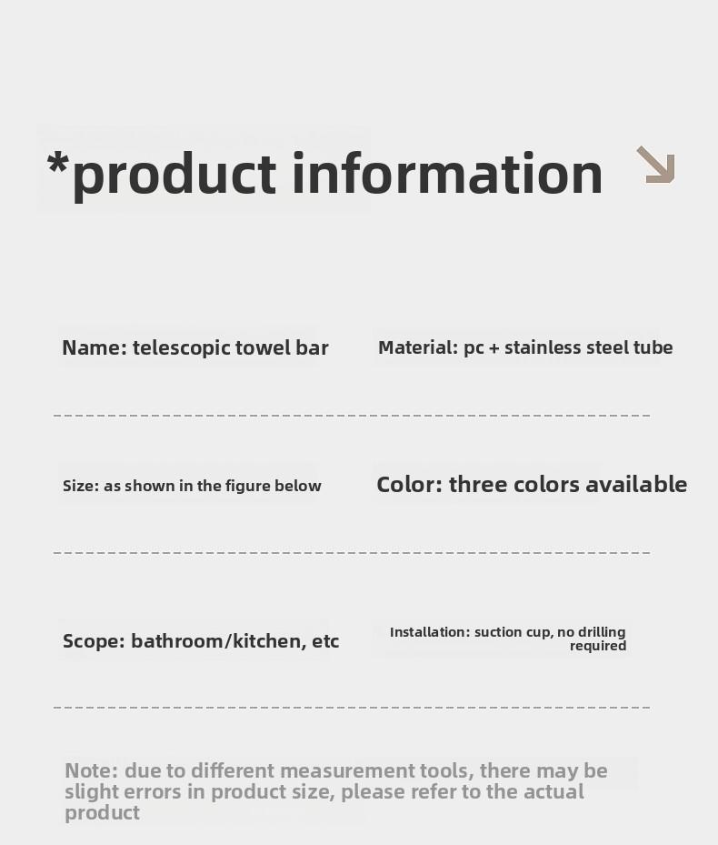 Stainless Steel Suction Cup Towel Rack No-Drill Adjustable Bathroom Kitchen Storage Shelf Toilet Bath Slipper Rack Shower Curtain Rod