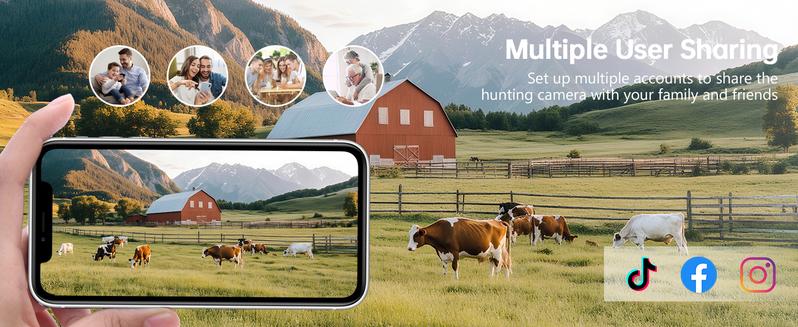 4G Remote Hunting Camera with GPS, 1.6K HD Night Vision, 0.1s Ultra-Fast Trigger, Clear Night Imaging, IP67 Waterproof, Built-in GPS Tracking, Suitable for Wildlife Monitoring / Hunting / Farm Security. Survival Kit