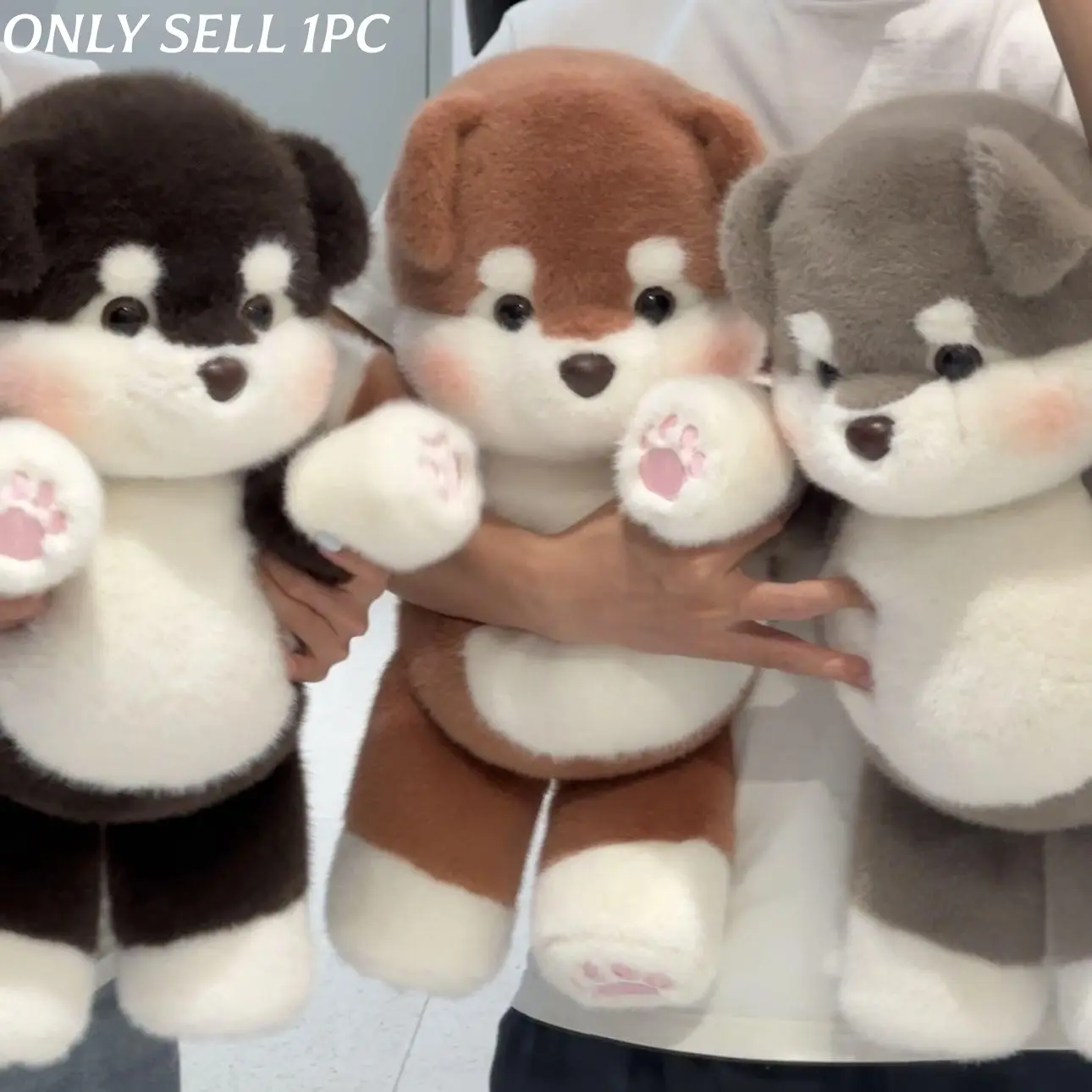 45cm Fluffy Alaskan Puppy Plushie, Super Soft Squishy Dog Toy, Adorable Cuddle Buddy, Perfect Gift for Pet Lovers