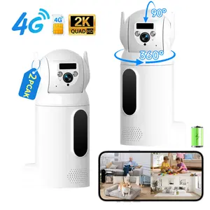 2PACK-4G LTE Wireless Indoor Security Camera, No WiFi Needed, 1080P HD, 360° Pan Tilt View, PIR Motion Alerts, 2-Way Audio, Long Battery Life, 4G SIM Unlimited Data Plans, Color Night Vision, SD & Cloud Storage, Pet & Baby Monitor