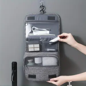 Large capacity travel toiletry bag，Multi-pocket hanging bathroom makeup bag and grooming bag, with multi-level storage and separate dry and wet compartments