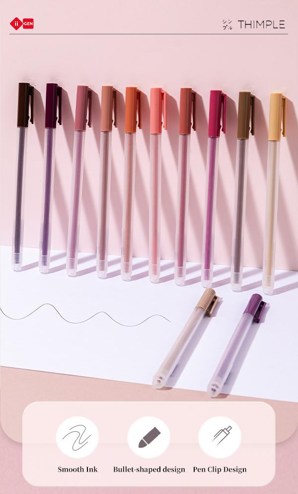 iiGEN & THIMPLE  The LAST Gel Pen You‘ll Ever Need!  For writing Bible journals,Journal,and plans - JAPAN INTERNATIONAL PIONEER DESIGN AWARD Gel Pens - 0.5mm Premium Gel Pen - No Skip， No Leak， Dries Fast!Used by nurses, colleagues, teachers.