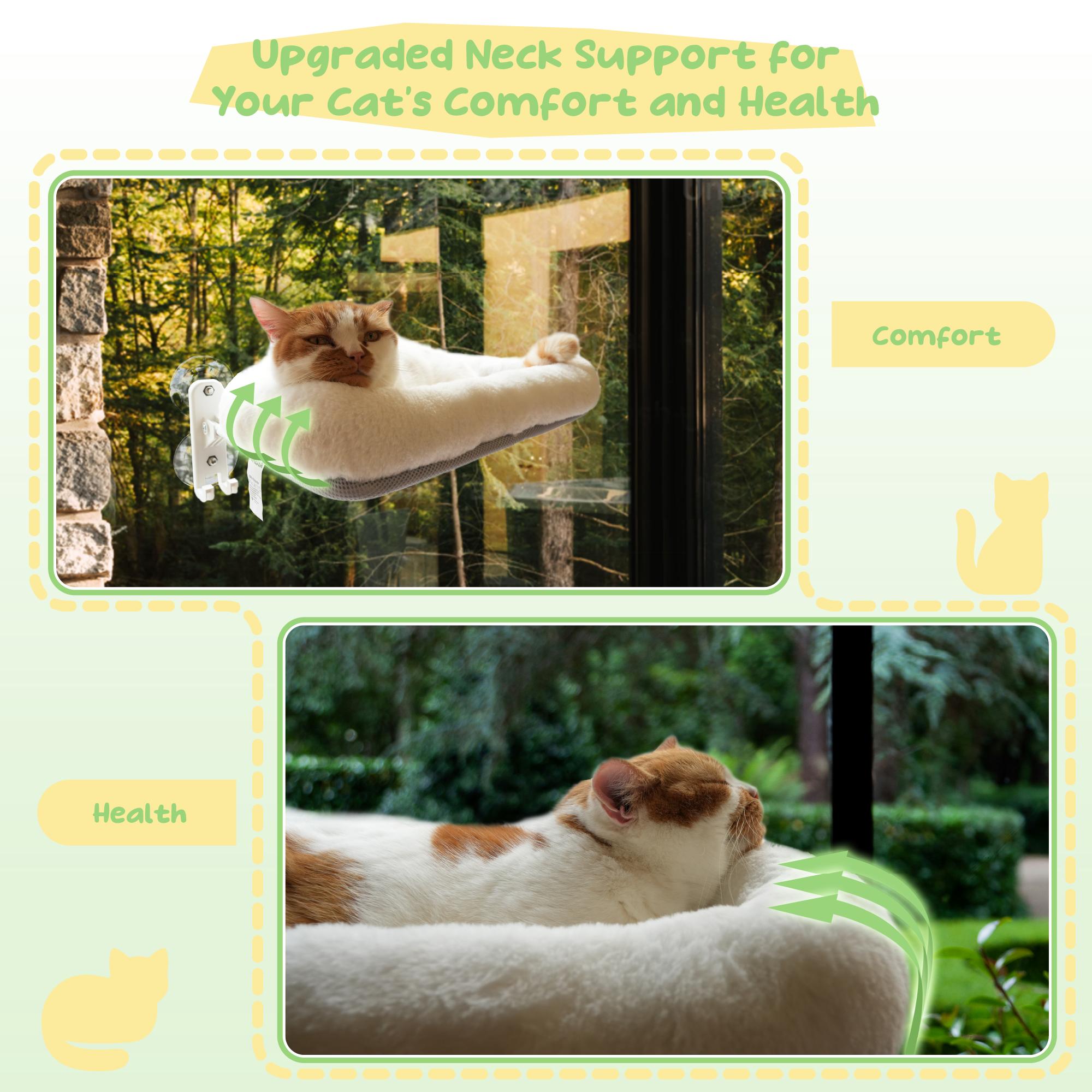POMESEA Marshmallow Window Perch, Cordless Cat Hammock,Solid Metal Frame, Easy Tool-Free Installation, Patented Hook Design POMESEA Marshmallow Window Perch, Cordless Cat Hammock,Solid Metal Frame, Easy Tool-Free Installation, Patented Hook Design
