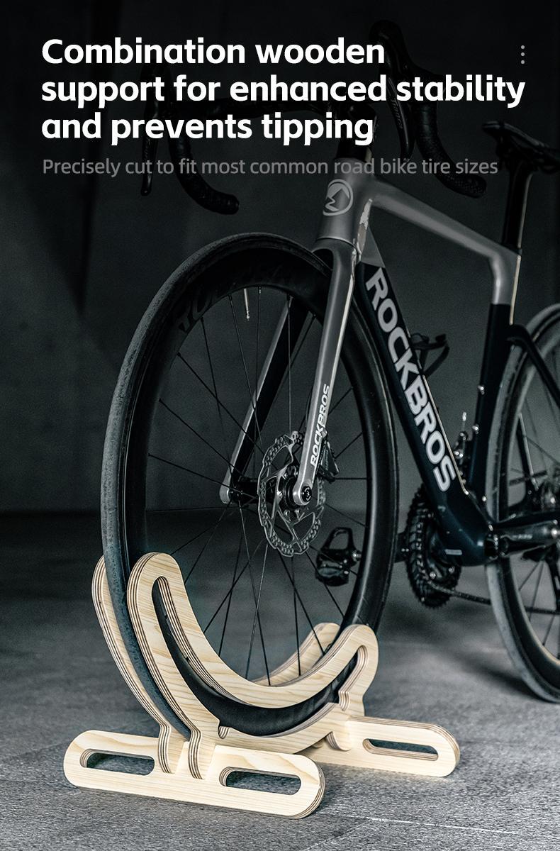 ROCKBROS Bike Stand Bicycle Parking Rack For 23-30/700C Support Wooden Bracket Bike Support Rack Wheel Holder