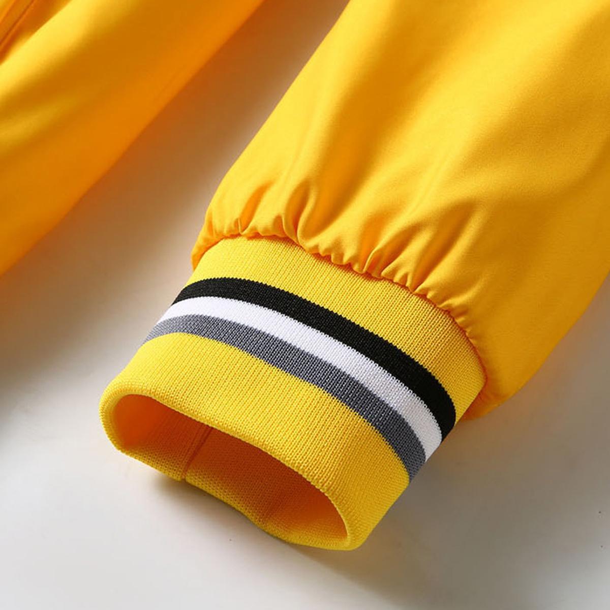 Men's casual pilot jacket, stylish fully-matched fashion zipper crew-neck polyester 100% long-sleeved non-stretch woven coat