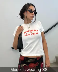 Proud Hater Y2k Baby Tee - Funny Shirt - Trendy Women's Baby Tee - Gift For Her Gift For Friend