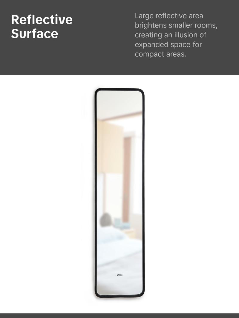 Umbra Hub Leaning Mirror, Full-Length Wall-Mounted or Leaning Mirror with Modern Rubber Frame Decor Lightweight